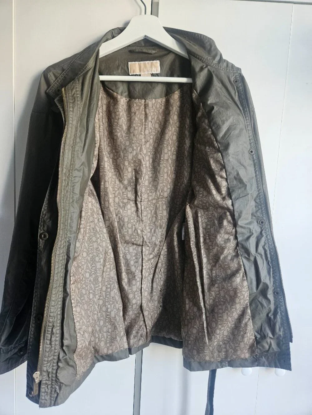 MICHAEL Michael Kors Olive Green Belted Military Utility Field Jacket M